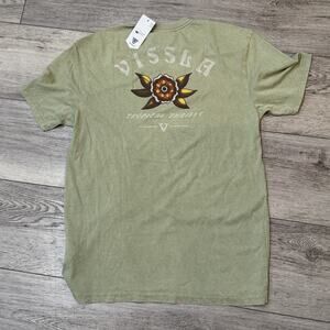 VISSLA Tee Shirt Mens Large Inklines Cosmic Wash Short Sleeve Sage Green NWT